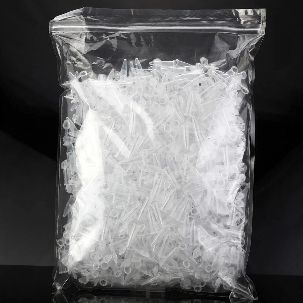 0.5ml Microcentrifuge Tubes 1000pcs, EO Sterilized Plastic Small Vials with Caps for Sample Storage Without Leakage(1000)