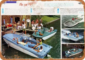 10 x 14 METAL SIGN - 1967 Glastron Power Boats - Vintage Rusty Look
