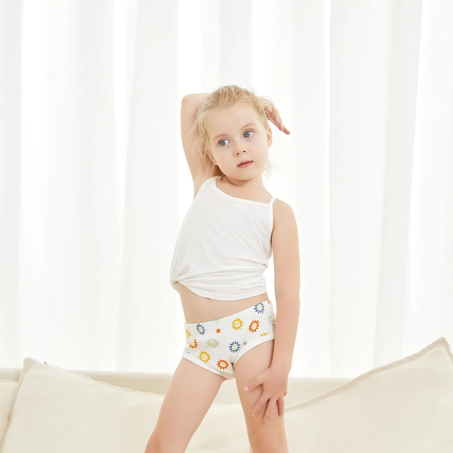 100% Cotton Girls Underwear Tagless Comfort Toddler Panties (6-Pack)