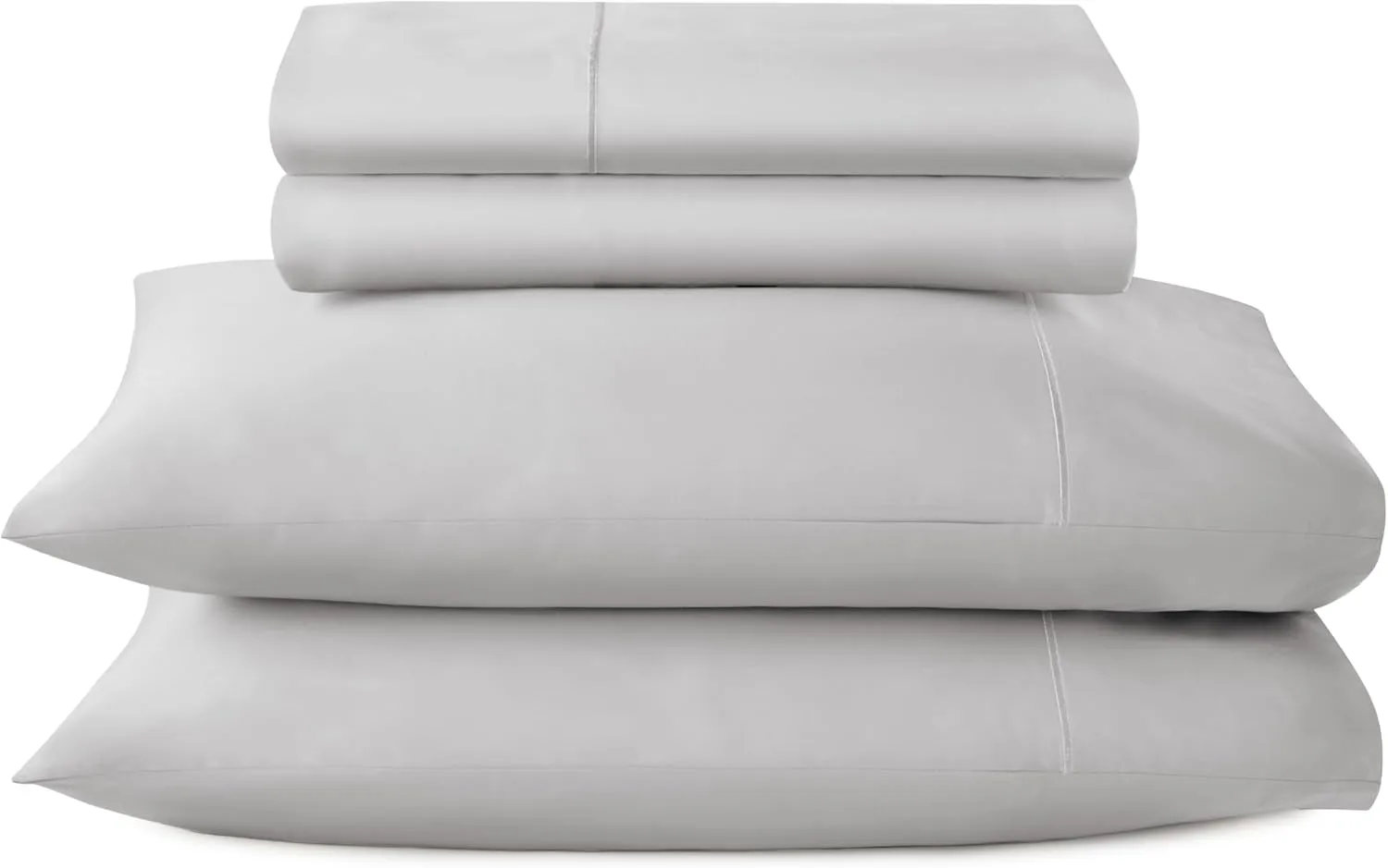 100% Organic Cotton Sheets Queen Size - GOTS Certified Organic Bed Sheets with Deep Pocket 500 Thread Count and Cozy Sateen Weave Gets Softer with Each Wash - Luxury 4 Piece Set (Gray, Queen)