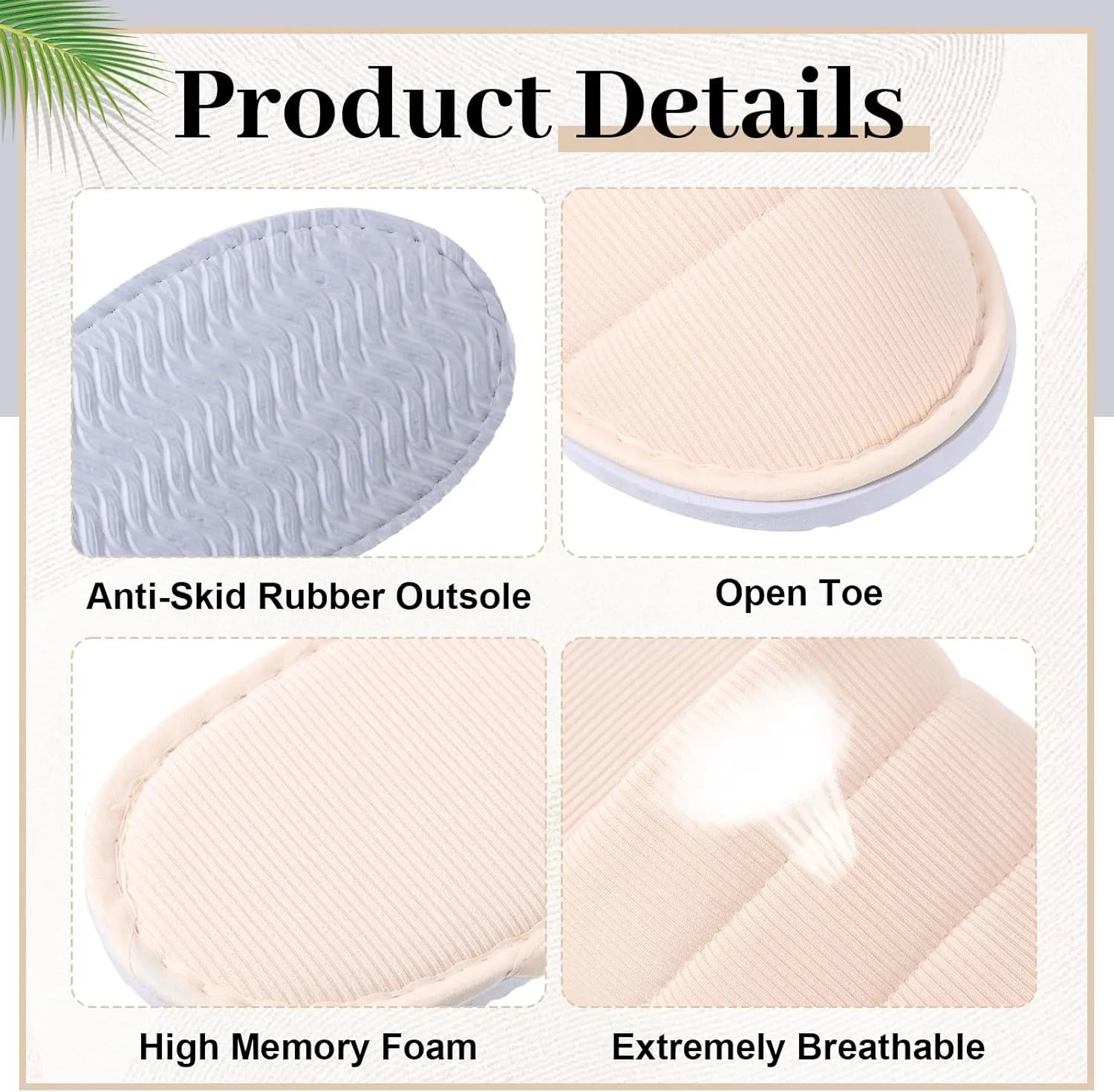 12 Pairs Disposable Slippers Hotel Guests Bulk Slipper Pack Non Slip Spa Women Men Wedding Comfort