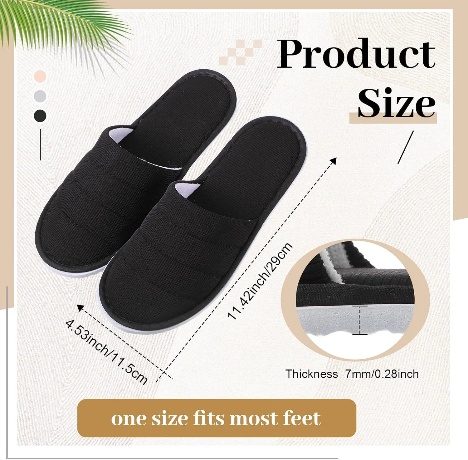12 Pairs Disposable Slippers Hotel Guests Bulk Slipper Pack Non Slip Spa Women Men Wedding Comfort