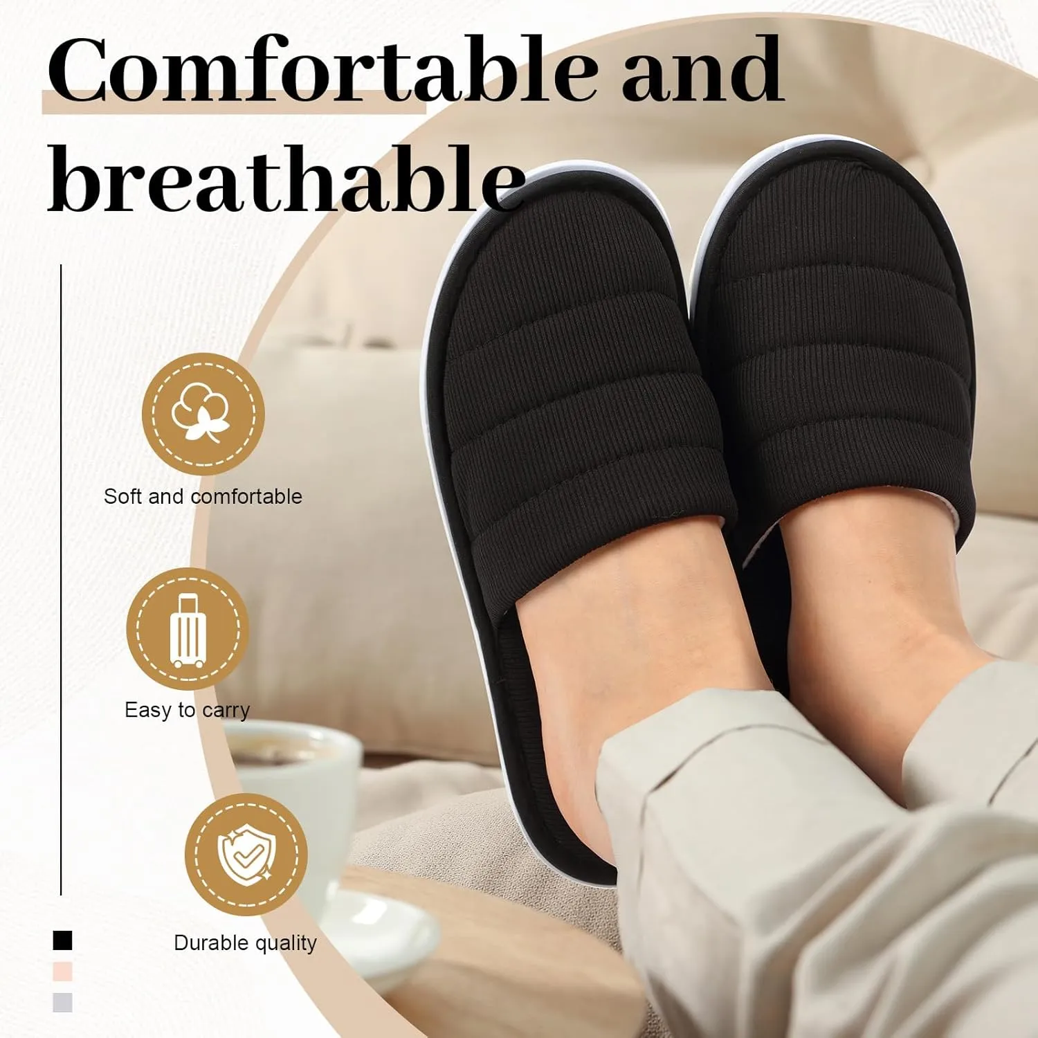 12 Pairs Disposable Slippers Hotel Guests Bulk Slipper Pack Non Slip Spa Women Men Wedding Comfort