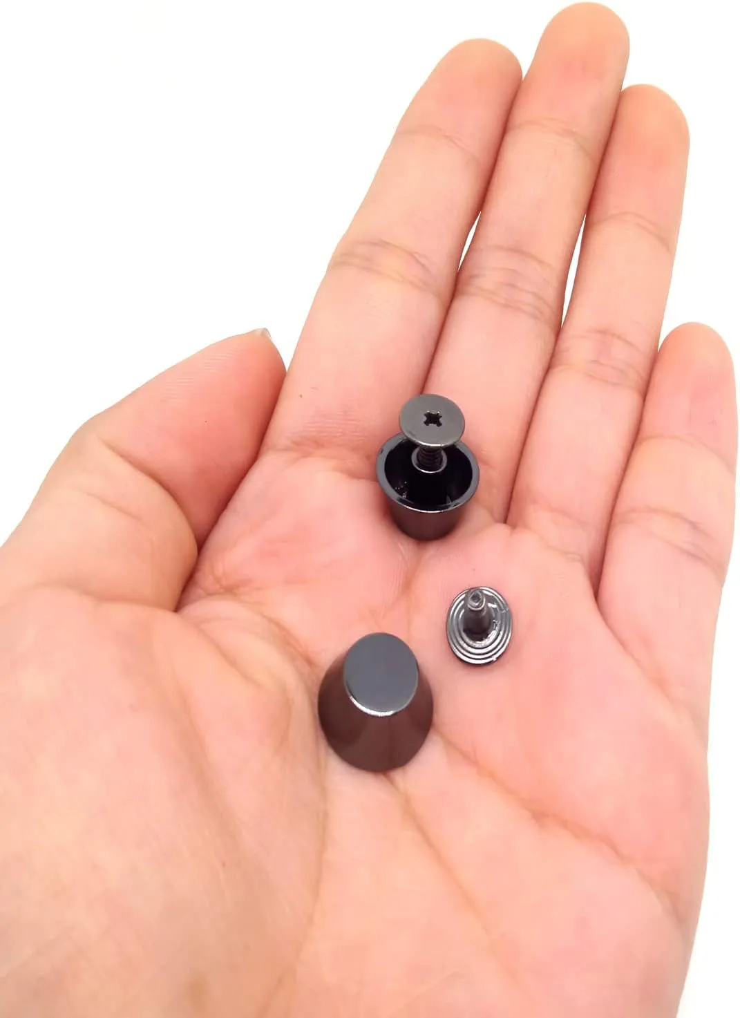 12pcs 13mm/0.51in Flat Head Stud Purse Feet Spike,Metal Flat Head Stud Purse DIY Handbag Feet Nail,with Screws(Black)