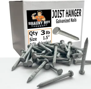 1.5” – Galvanized Joist Hanger -Huricane Strap Nails – 9 Ga - Smooth Shank Structural Connector - lbs (1, Pounds)