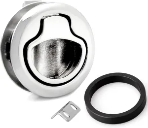 2 Inch Boat Slam Latch Flush Pull Latch, Marine 316 Stainless Steel Flush Latch Lock W/Handle Lift and Non-Locking, Boat Latch Fits Door Thickness of 2-20mm, Boat Hardware