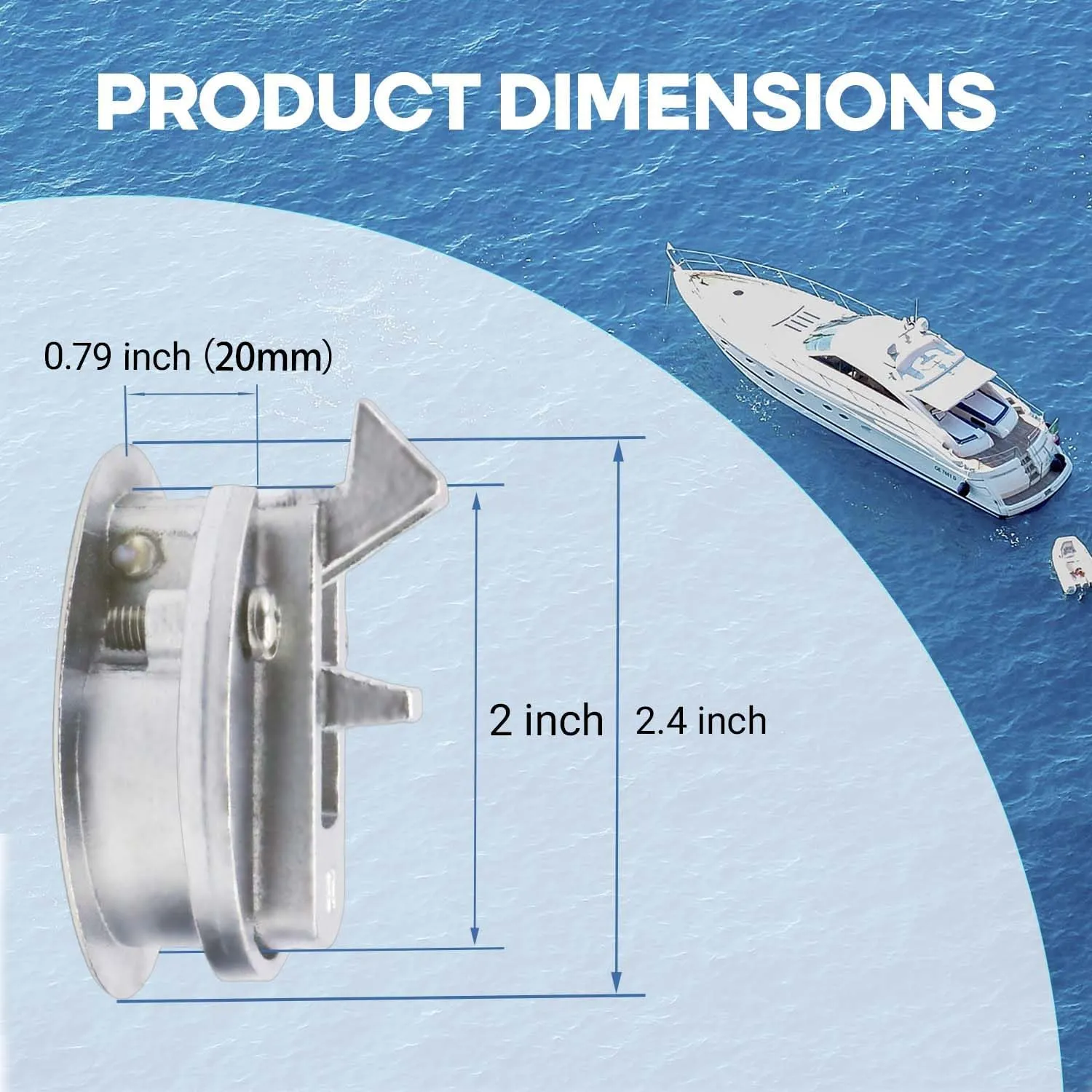 2 Inch Boat Slam Latch Flush Pull Latch, Marine 316 Stainless Steel Flush Latch Lock W/Handle Lift and Non-Locking, Boat Latch Fits Door Thickness of 2-20mm, Boat Hardware
