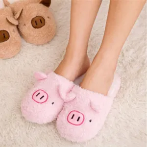 2020 New Winter Women's Slipper Home Shoes For Women Fashion Lovely Bear Pig Indoor House Slippers With Fur Zapatos De Mujer