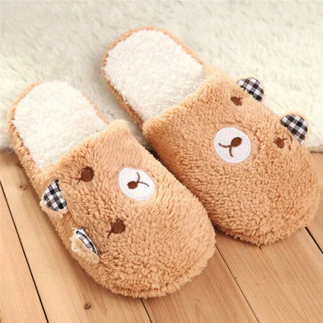 2020 New Winter Women's Slipper Home Shoes For Women Fashion Lovely Bear Pig Indoor House Slippers With Fur Zapatos De Mujer
