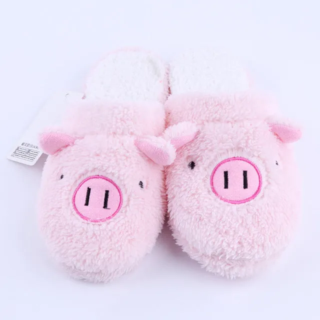 2020 New Winter Women's Slipper Home Shoes For Women Fashion Lovely Bear Pig Indoor House Slippers With Fur Zapatos De Mujer
