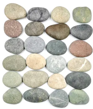 24 Extra-Large Rocks for Painting – Bulk Multi-Colored Craft Rock Painting Stones, 3.5” - 4.5” inch Smooth and Flat, Non-Porous Painting Rocks, 100% Natural River Rocks for Mandala and Kindness Stones