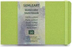 30 Sheets 5.1"x8.26" Travel-Sized Watercolor Journal-140 lb (300 GSM) Cold Press Paper Watercolor Sketchbook for Artistic Creation,Drawing,Painting