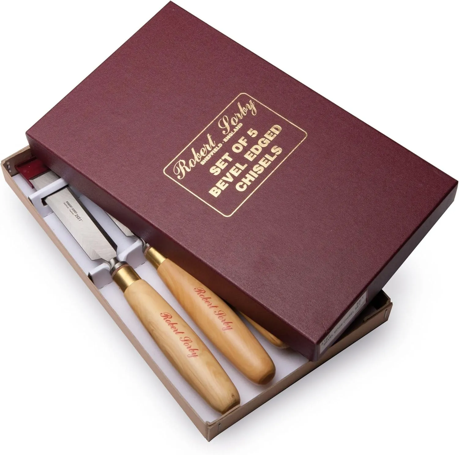 5pc. Robert Sorby #5166 Bevel Edge Boxwood Chisel Set