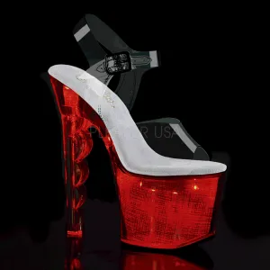 7 Inch Heel FLASHDANCE-708SCH Clear Silver Hologram