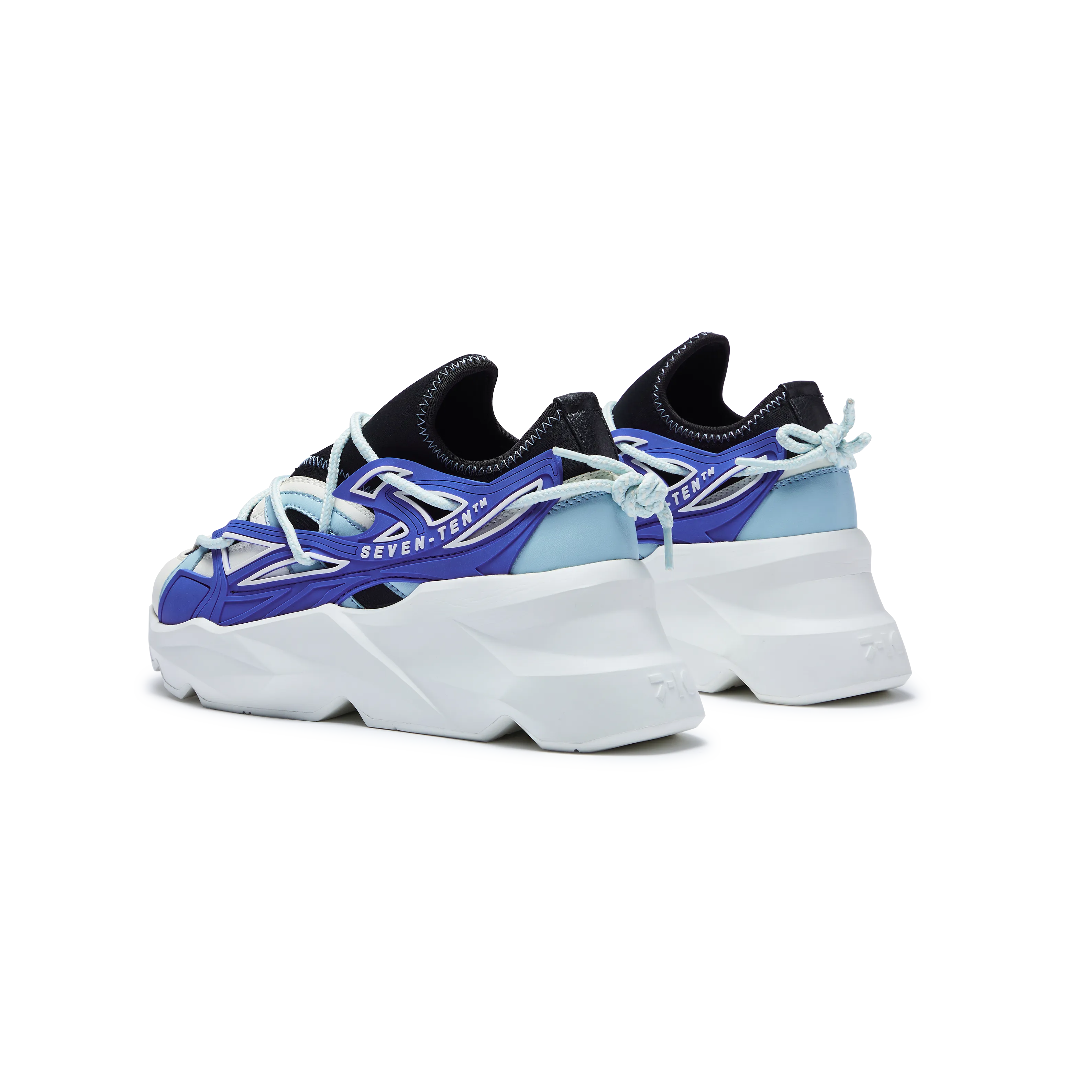 743 Hydra Blue & White Chunky Sneakers