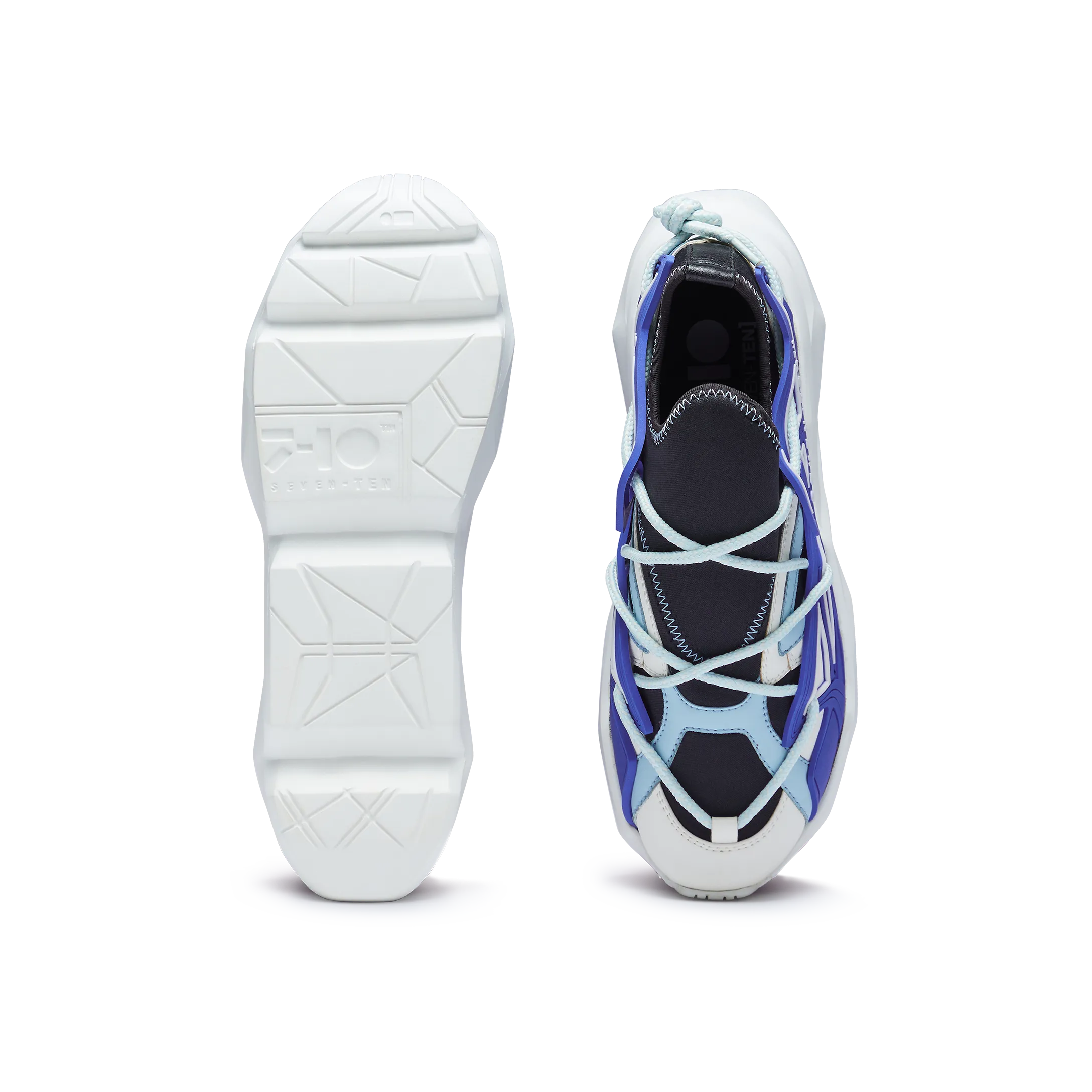 743 Hydra Blue & White Chunky Sneakers