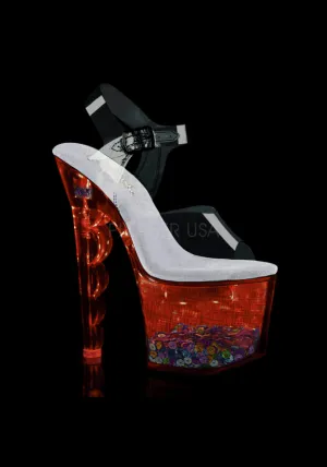 7" Scalloped Heel, 3 1/4" PF LED Illuminated Sandal