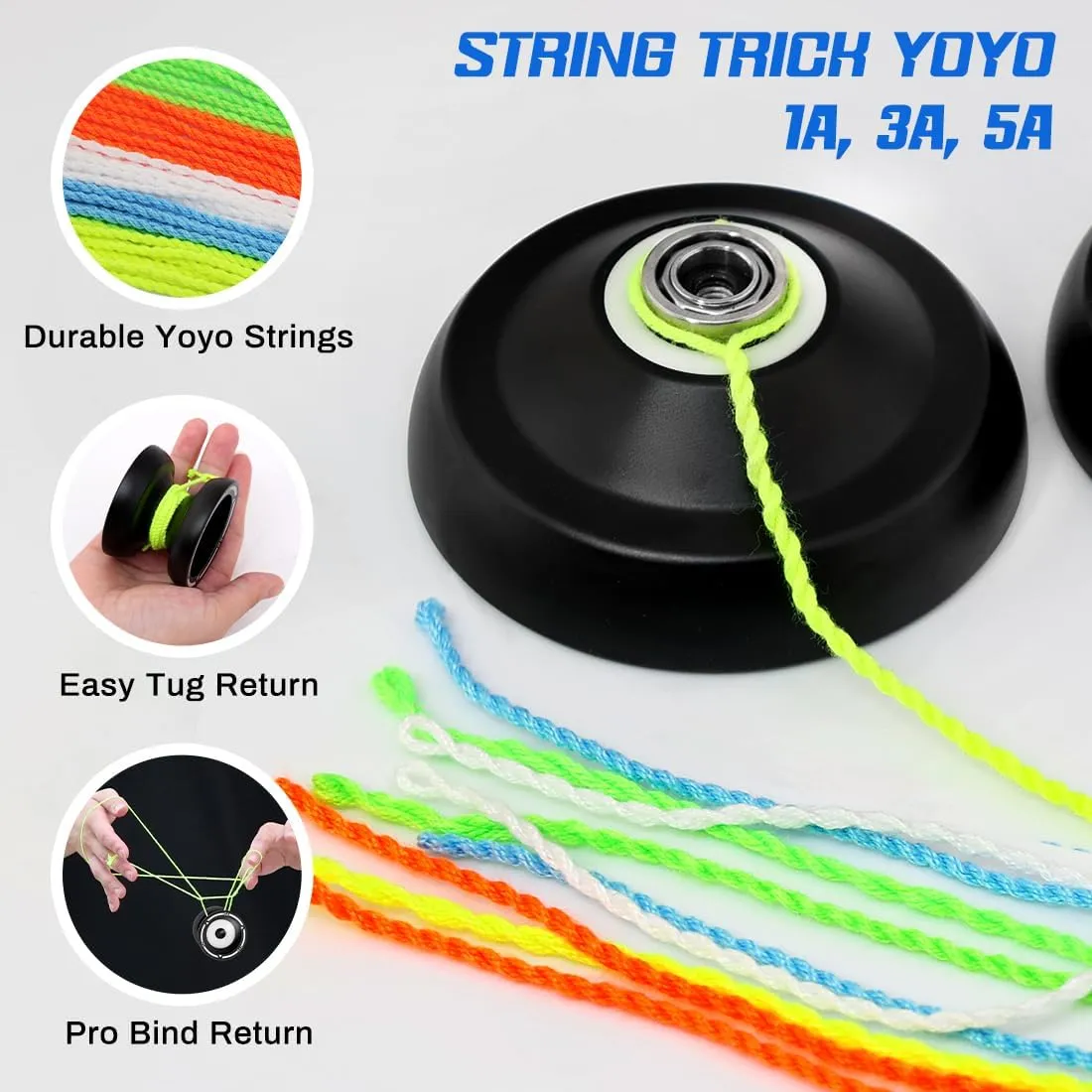 7YO S2 Responsive Yoyo for Kids, Dual Purpose Yoyo Professional Finger Spin Trick Yo-Yo for Adults with 10 Strings, Case, Unresponsive Bearing, Axle, Bearing Removal Tools