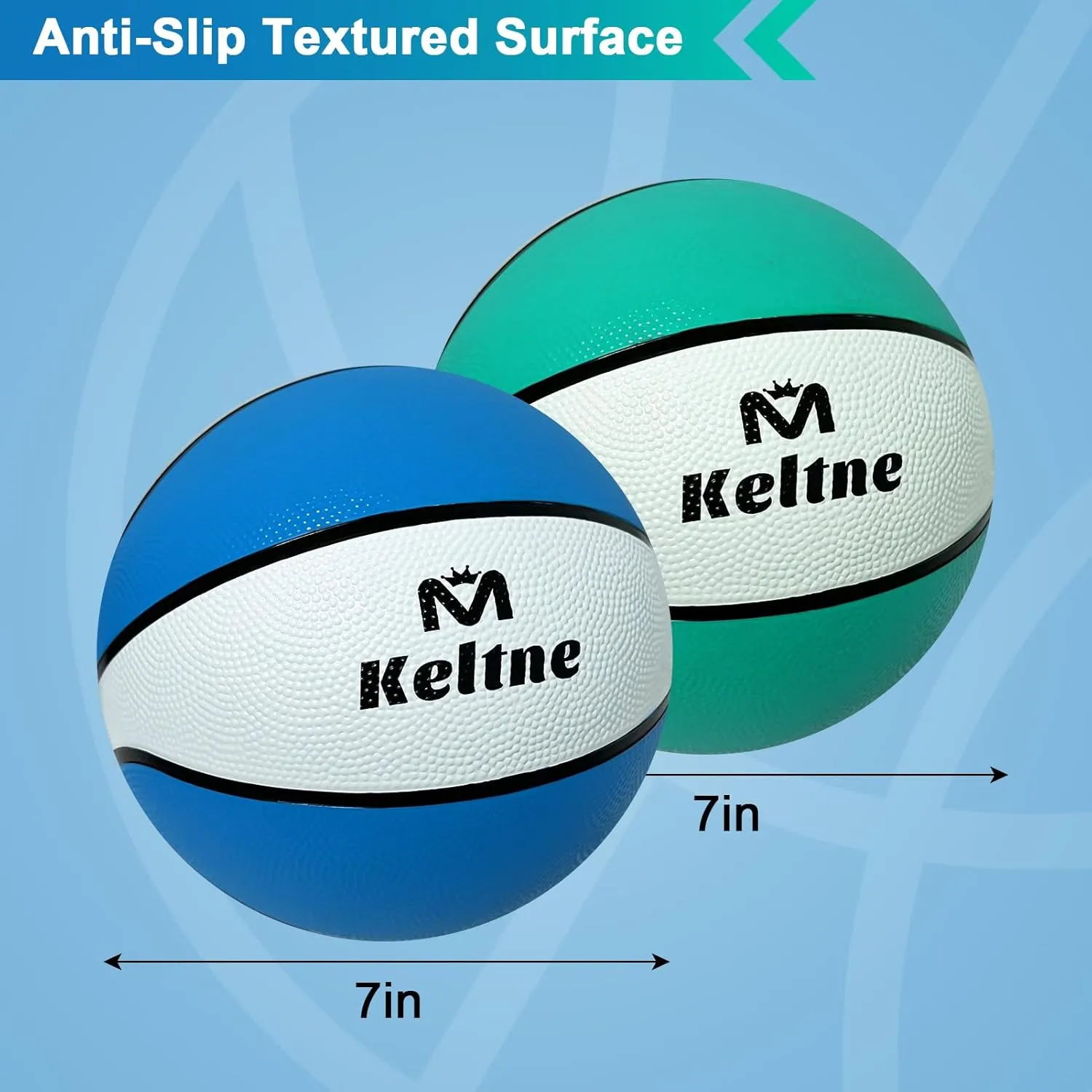 9 Inch Water Basketball 2PCS, Size 6 - Rubber Pool Basketballs with Air Pump & Net for Swimming Pools Basketball Hoops
