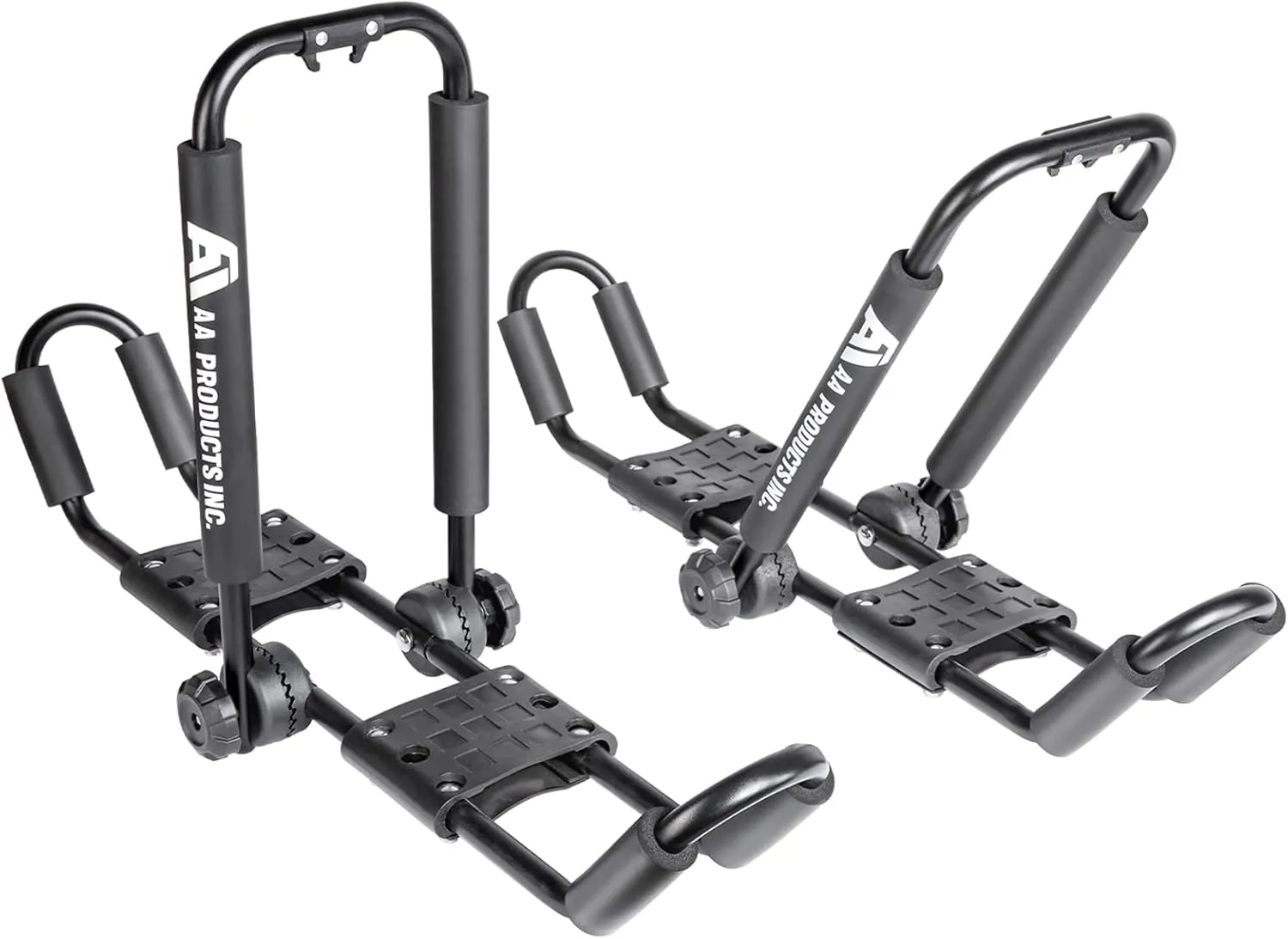 AA-Racks J-Style Bilateral Folding Kayak Carrier for Canoe, 180° Folding Motion Kayak Roof Rack for SUP,Surfboard and Ski Board on SUV, Car and Truck