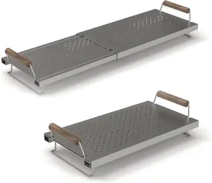 Adjustable Grill Warming Rack for Blackstone 17 22 28 36 Inch Grill, Stainless Steel Grill Warming Rack for Weber Charbroil Camp Chef and Most Tabletop Flattop Grill Accessories