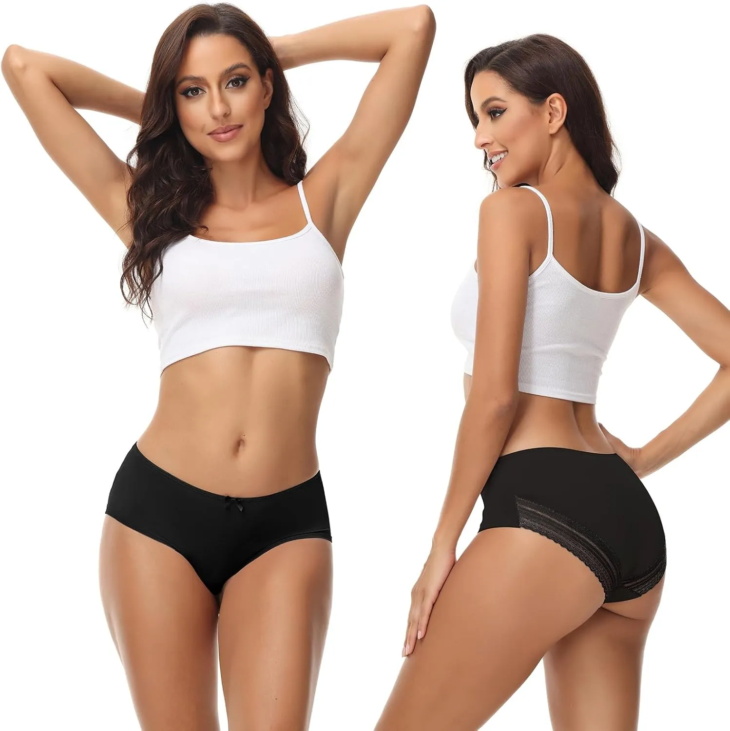 ADOVAKKER Women's Underwear Low Rise Lady Micro Smooth Breathable Briefs Hipster Panties Multipack Printing J-S1