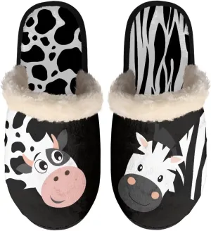 Advocator House Slippers Family Cotton Slipper Kids Adult Cute Fuzzy Indoor Shoes Winter Warm Slippers Size XS-XL,Cute Animal Theme