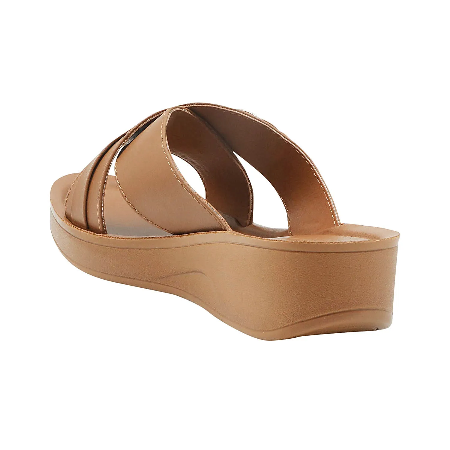 Aerowalk Women Tan Open Toe Sandal with Buckle Styling Upper (AT19_TAN)