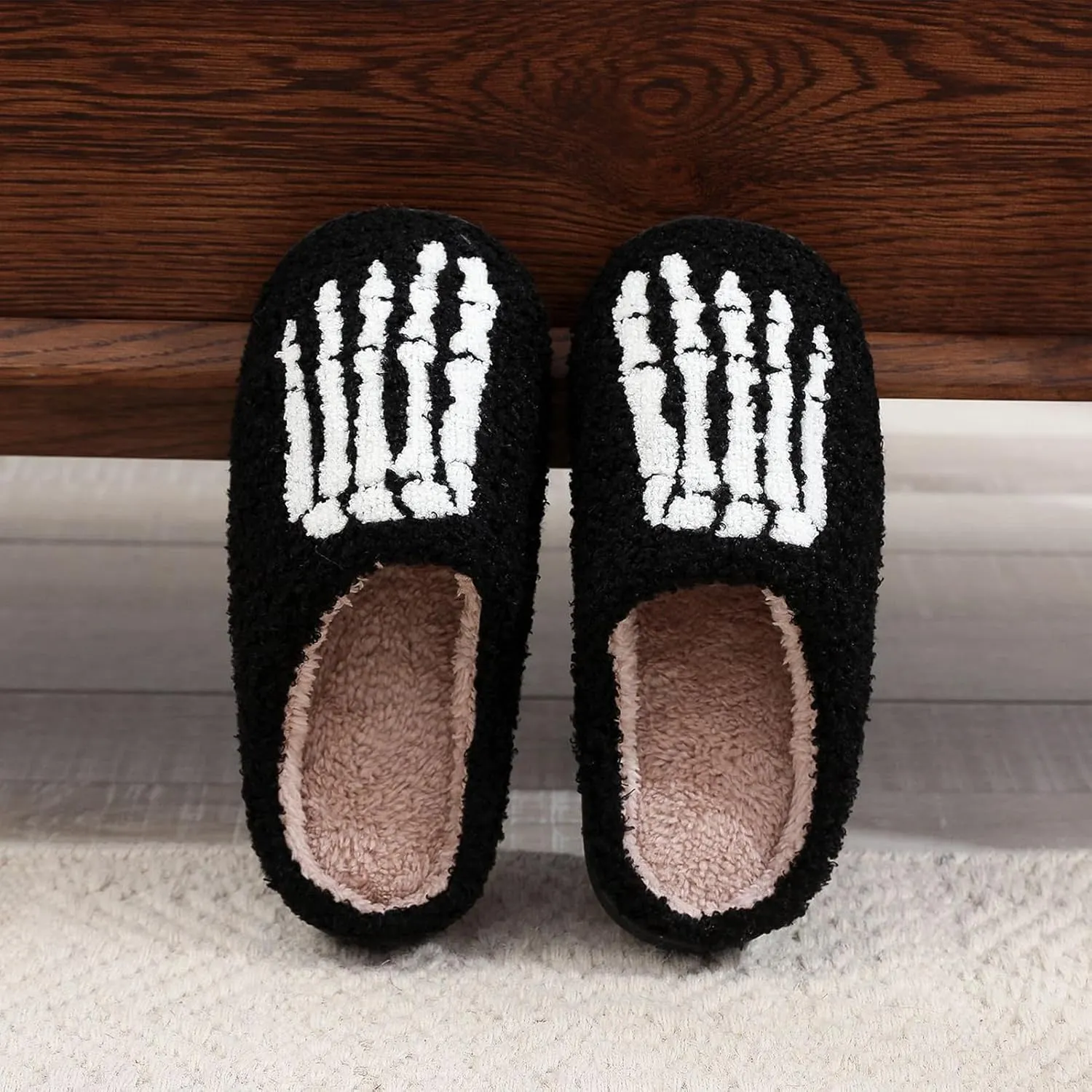 Afellicy Halloween Slippers for Women Holiday Gifts House Home Bedroom Slipper Memory Foam Retro Indoor Outdoor Shoes