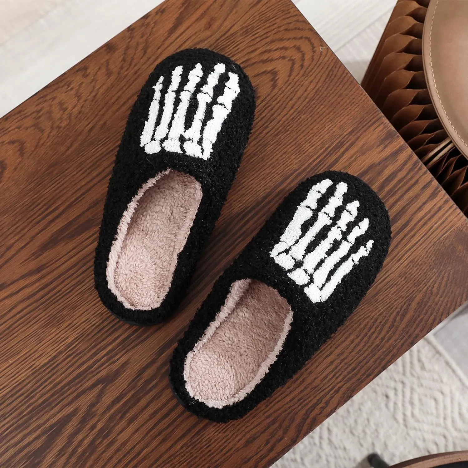 Afellicy Halloween Slippers for Women Holiday Gifts House Home Bedroom Slipper Memory Foam Retro Indoor Outdoor Shoes