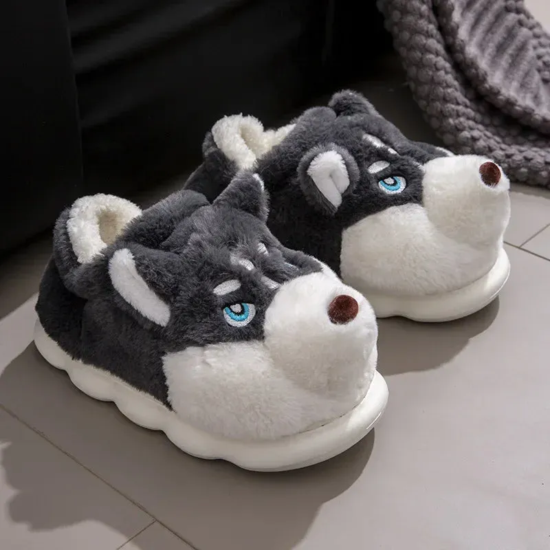 Alaskan Dog Cotton Boots Slipper Womens