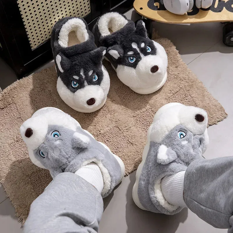 Alaskan Dog Cotton Boots Slipper Womens