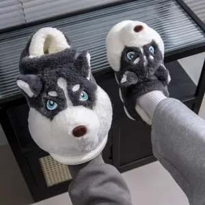 Alaskan Dog Cotton Boots Slipper Womens