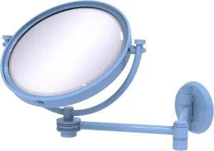 Allied Brass WM-6D/5X-FTB 8 Inch Wall Mounted Extending Make-Up Mirror 5X Magnification with Dotted Accent, Flat Troll Blue