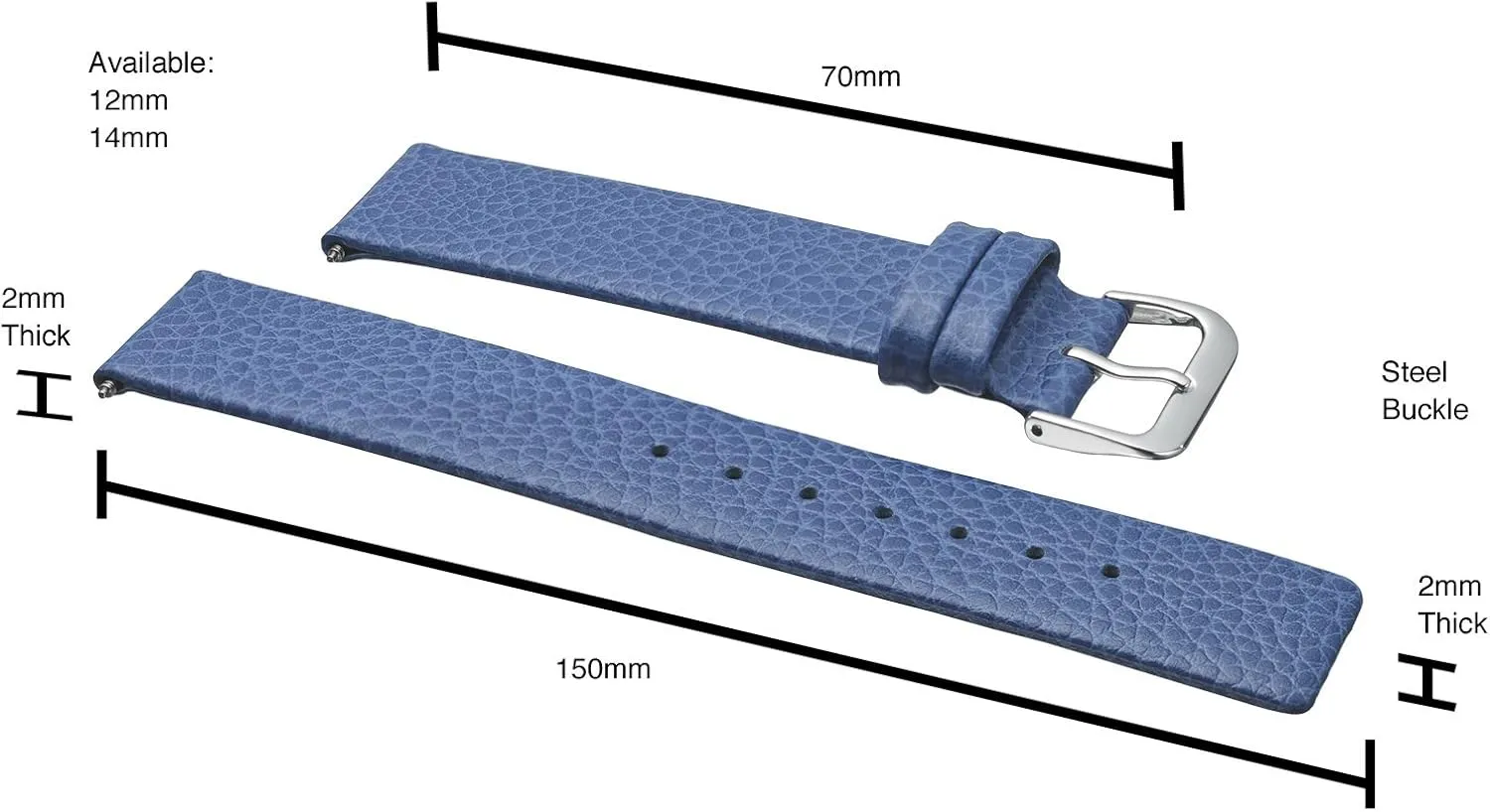Alpine Flat-Stitched Genuine Leather Watch Band | Replacement Watch Band | Full Grain Leather Watch Band for Men | Smooth Leather Watch Strap | Compatible with Traditional & Smart Watches