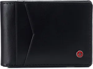 Alpine Swiss Men’s Delaney Slimfold RFID Safe Slim Bifold Wallet Smooth Leather Comes in Gift Box