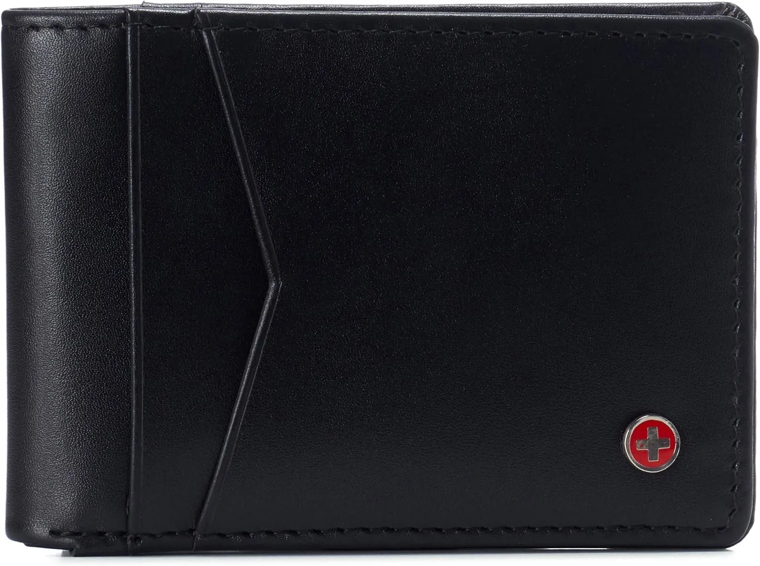 Alpine Swiss Men’s Delaney Slimfold RFID Safe Slim Bifold Wallet Smooth Leather Comes in Gift Box