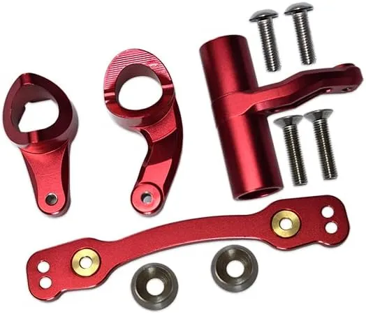 Aluminum Steering Assembly for Arrma 1:8 KRATON/Outcast/Typhon/Talion/KRATON V5 / Notorious V5 / 1:7 FIRETEAM / 1:10 SENTON - 1 Set Red