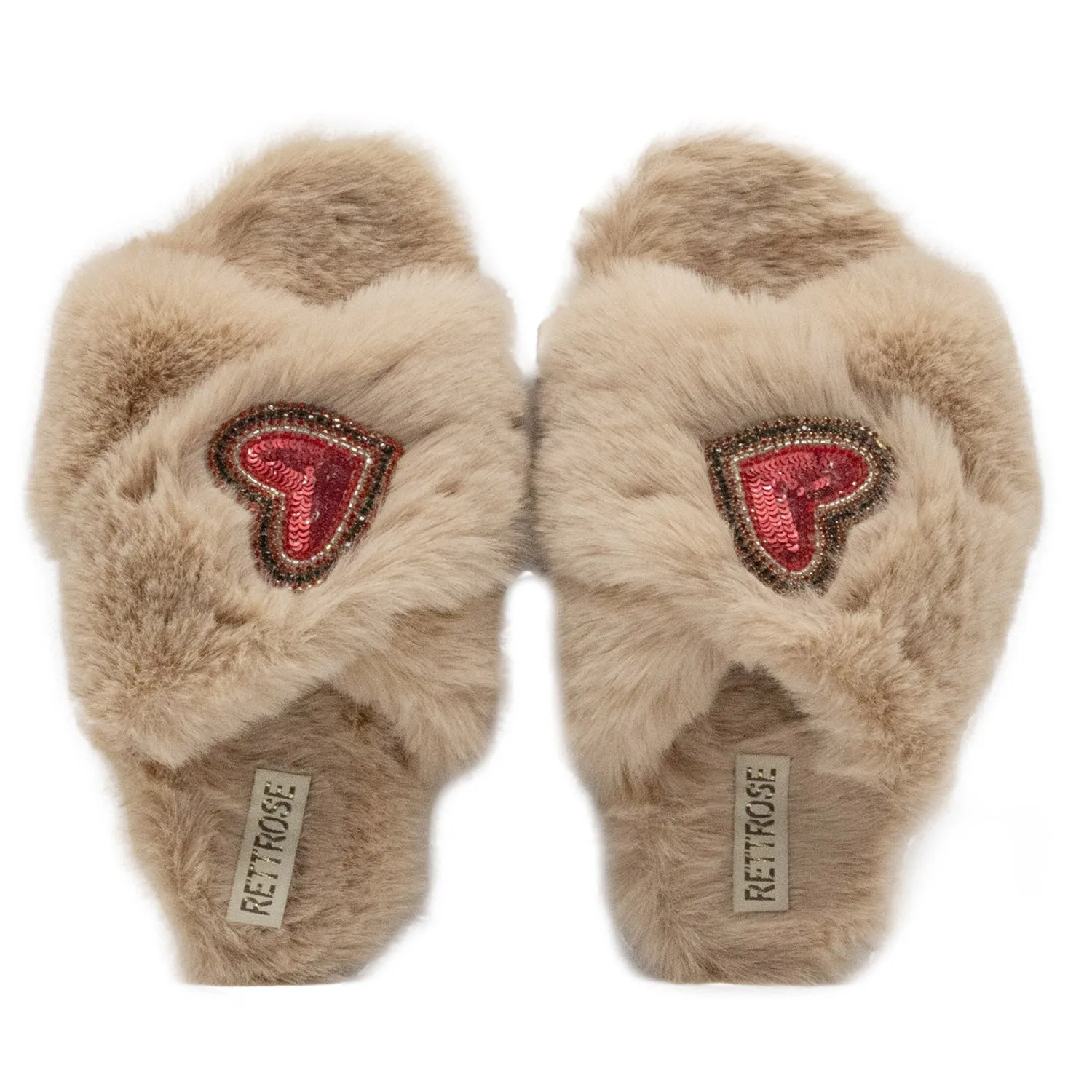 Amour Mink Luxury Plush Diamanté Embellished Handmade Slipper
