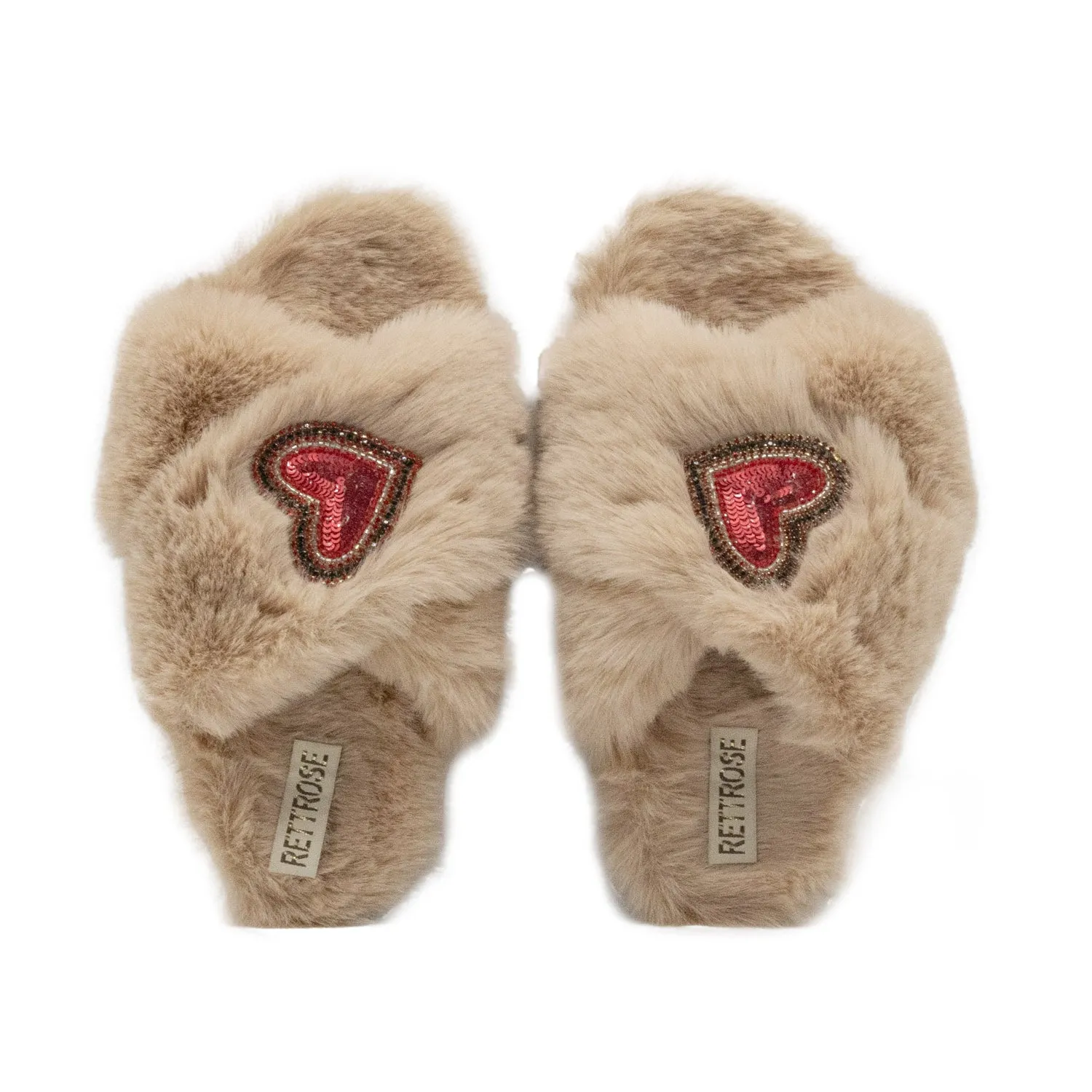 Amour Mink Luxury Plush Diamanté Embellished Handmade Slipper