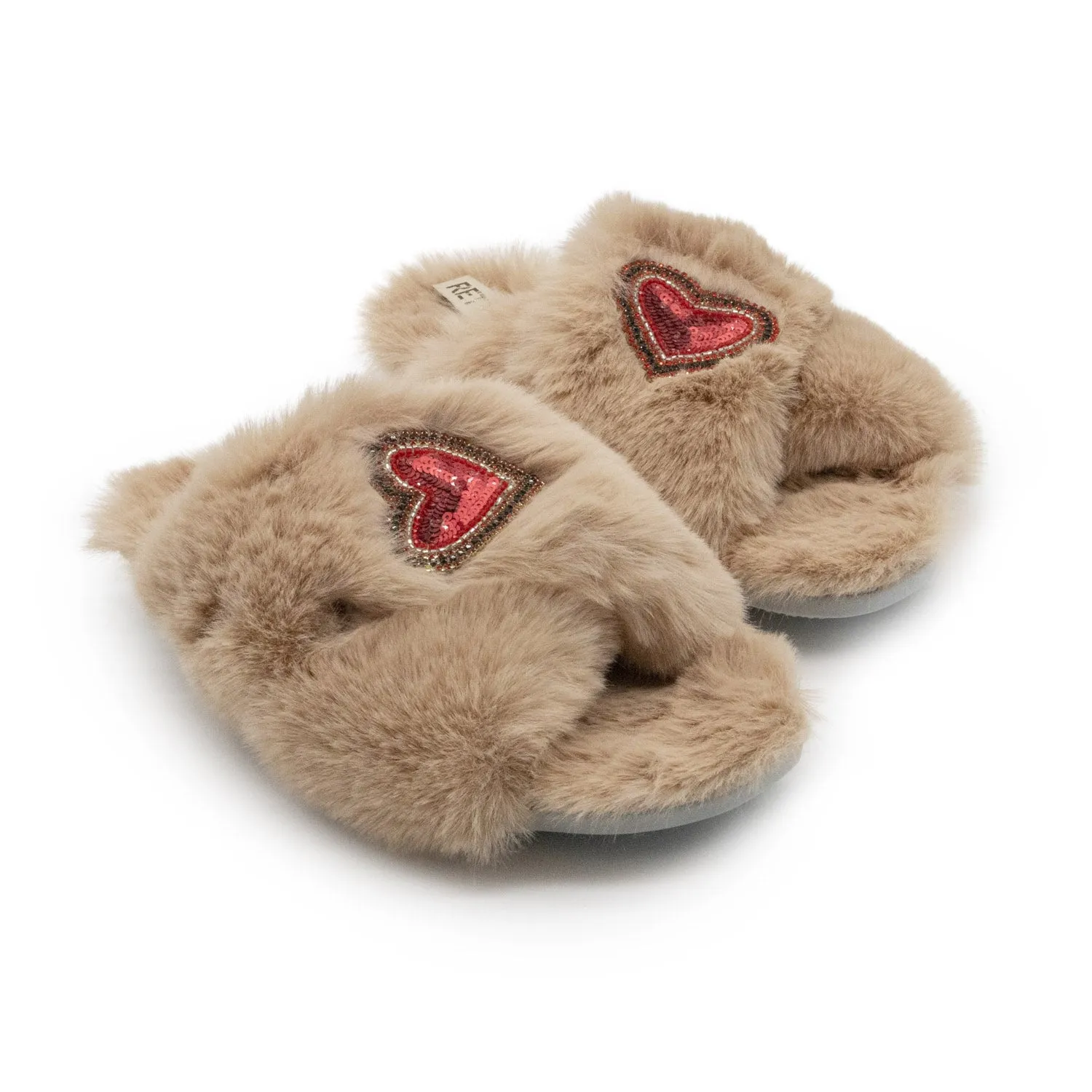 Amour Mink Luxury Plush Diamanté Embellished Handmade Slipper