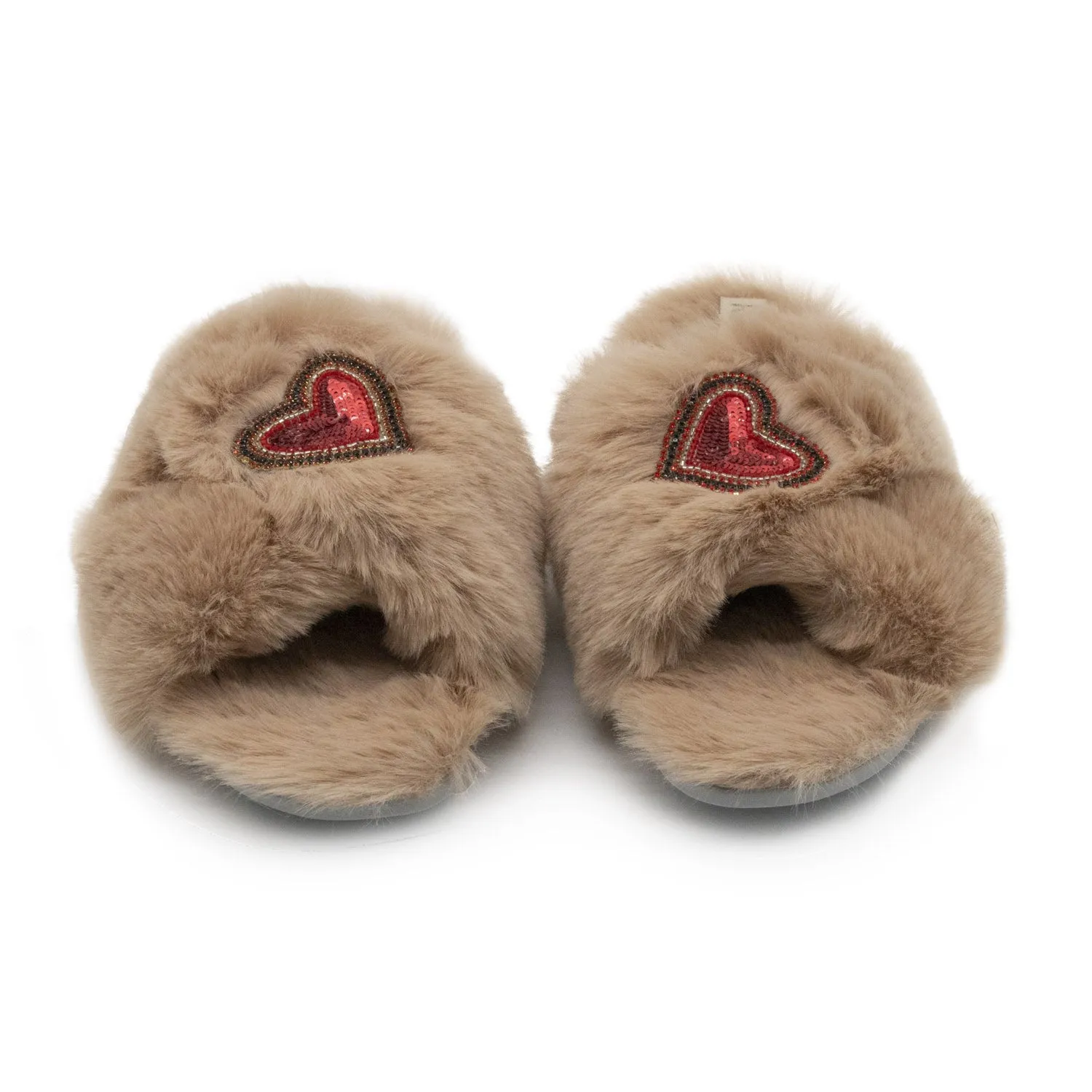 Amour Mink Luxury Plush Diamanté Embellished Handmade Slipper
