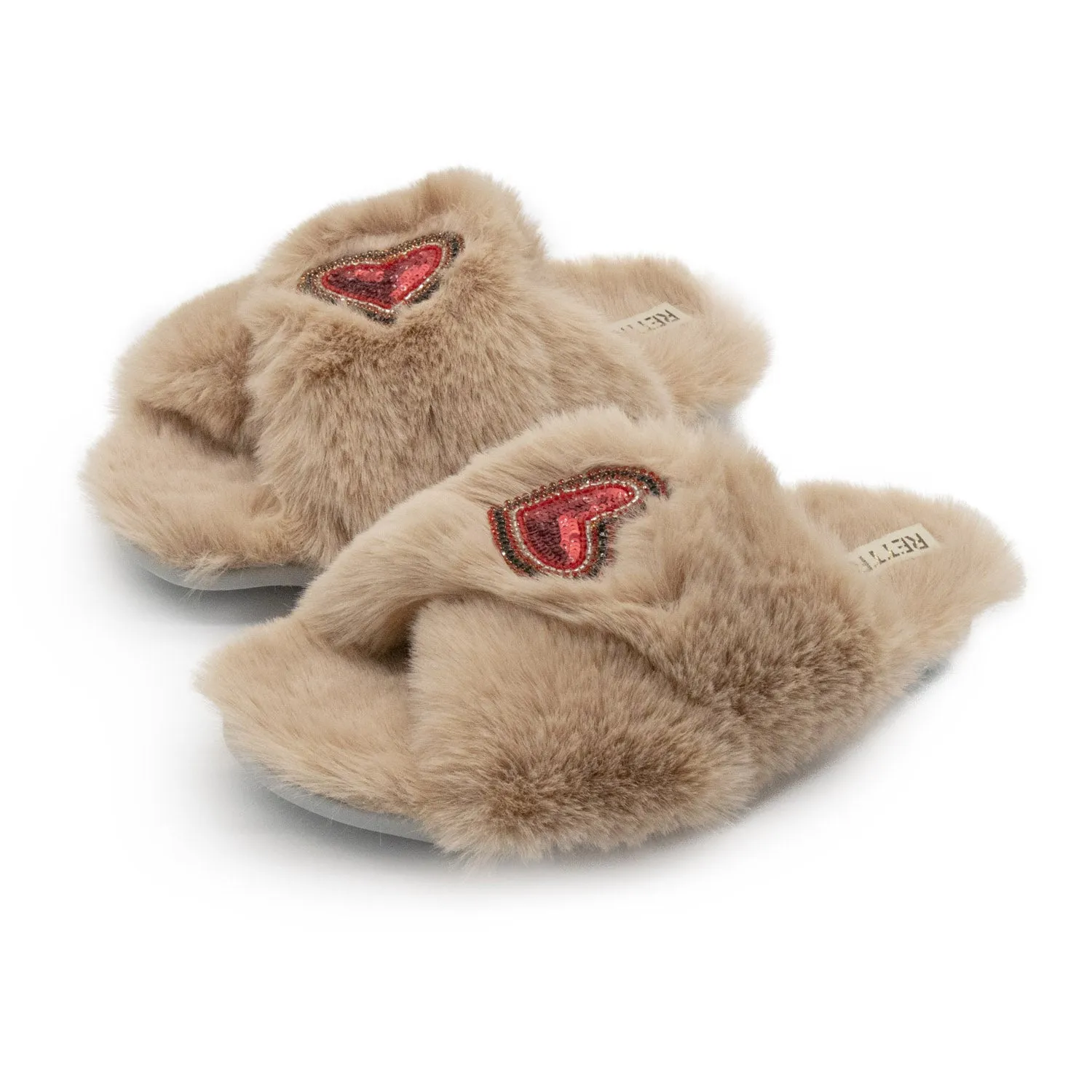 Amour Mink Luxury Plush Diamanté Embellished Handmade Slipper