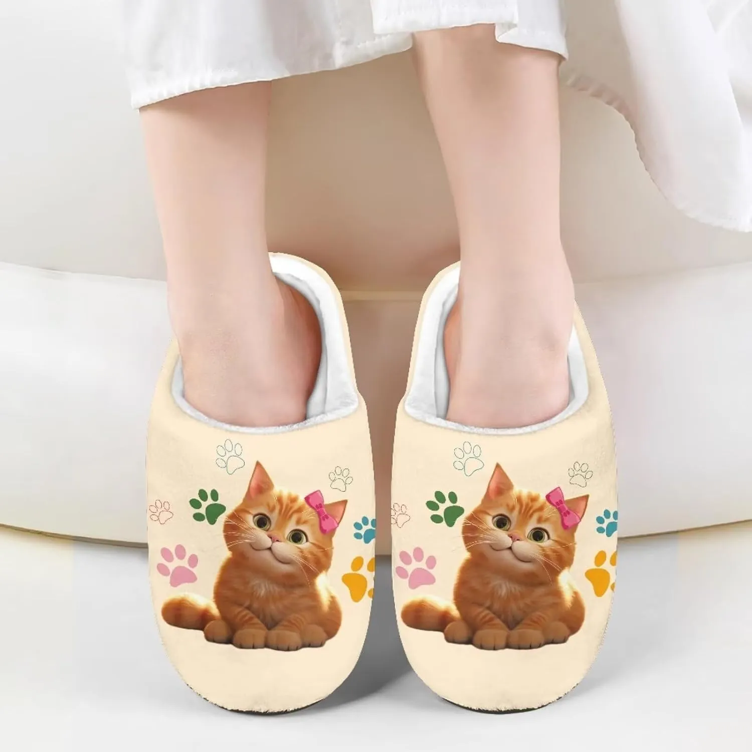 Animal Cotton Slippers for Kid Comfort Cozy Slippers Breathable Slip-On Plush Outdoor Home Non-Slip Slipper for Kids