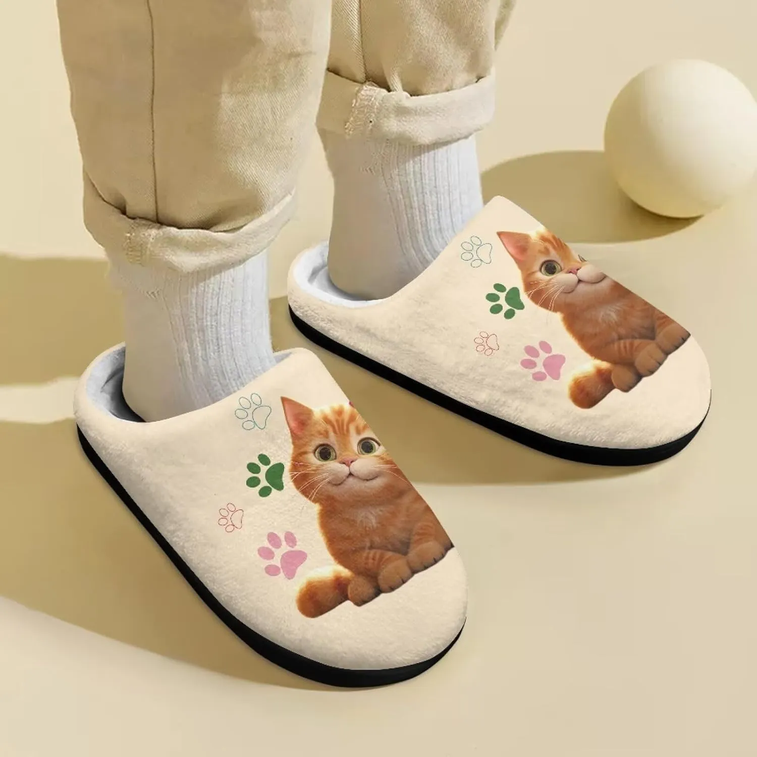 Animal Cotton Slippers for Kid Comfort Cozy Slippers Breathable Slip-On Plush Outdoor Home Non-Slip Slipper for Kids