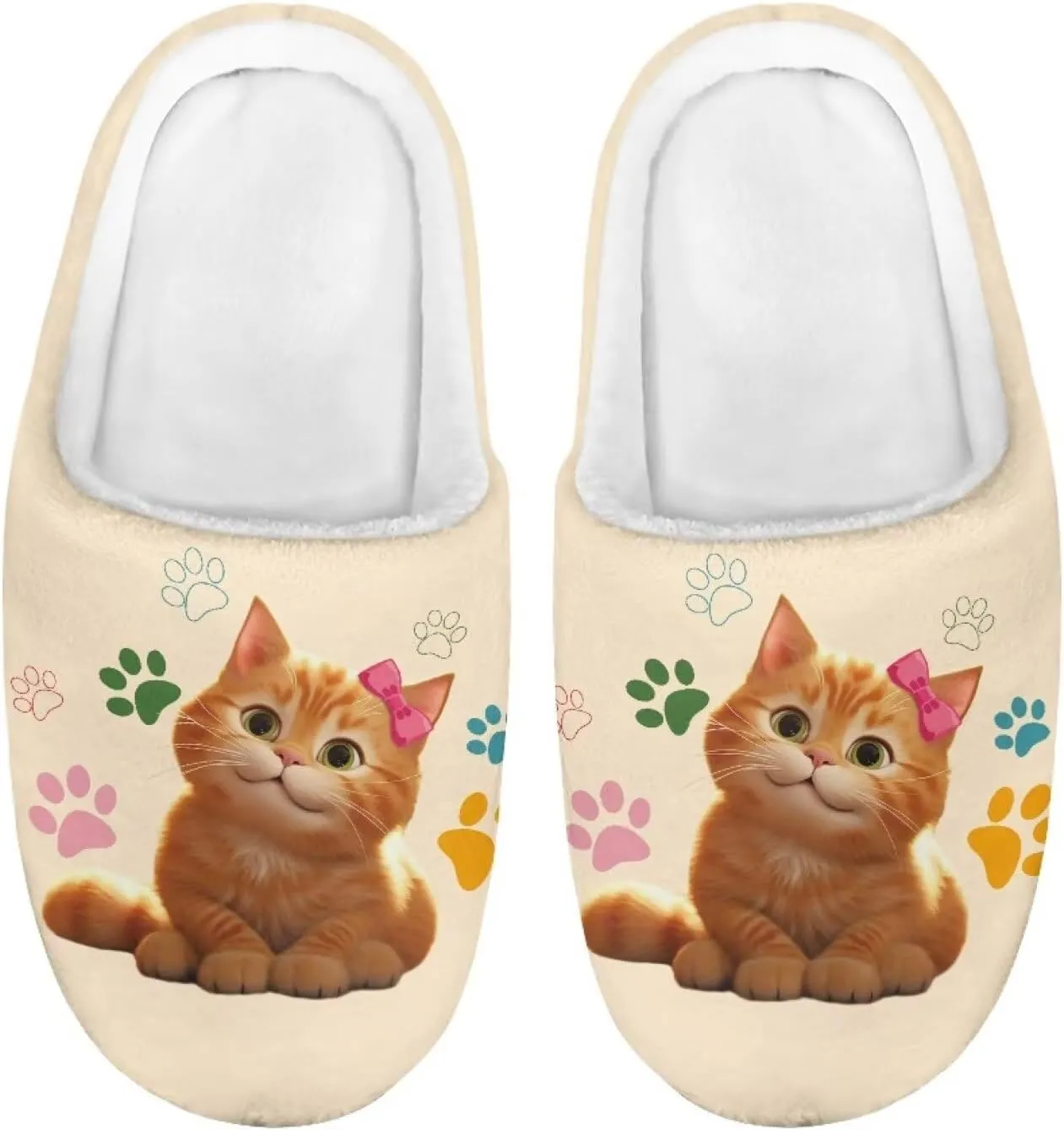 Animal Cotton Slippers for Kid Comfort Cozy Slippers Breathable Slip-On Plush Outdoor Home Non-Slip Slipper for Kids
