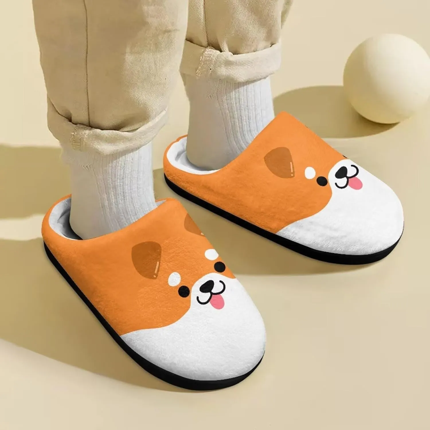 Animal Cotton Slippers for Kid Cozy Slippers Fluffy Slip-On Fuzzy Fluffy Outdoor Home Non-Slip Slipper for Kids