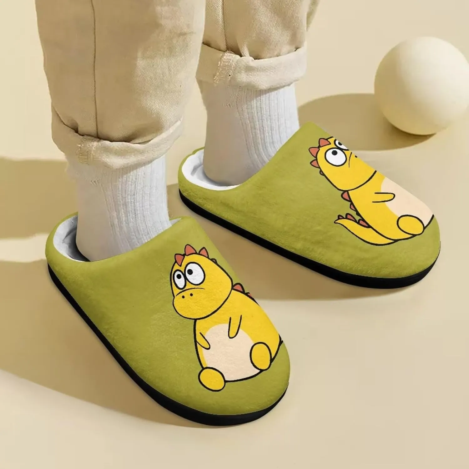 Animal Cotton Slippers for Kid Fluffy Slip-On Breathable Slippers Cozy Anti-Skid Outdoor Plush Home Slipper for Kids