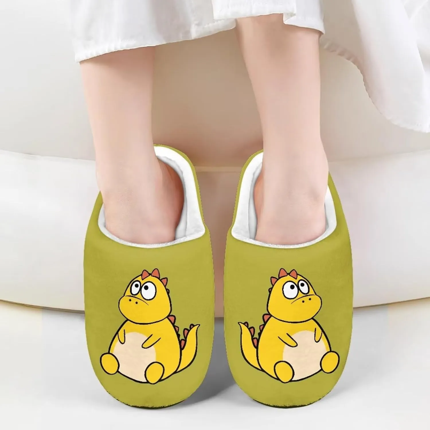 Animal Cotton Slippers for Kid Fluffy Slip-On Breathable Slippers Cozy Anti-Skid Outdoor Plush Home Slipper for Kids