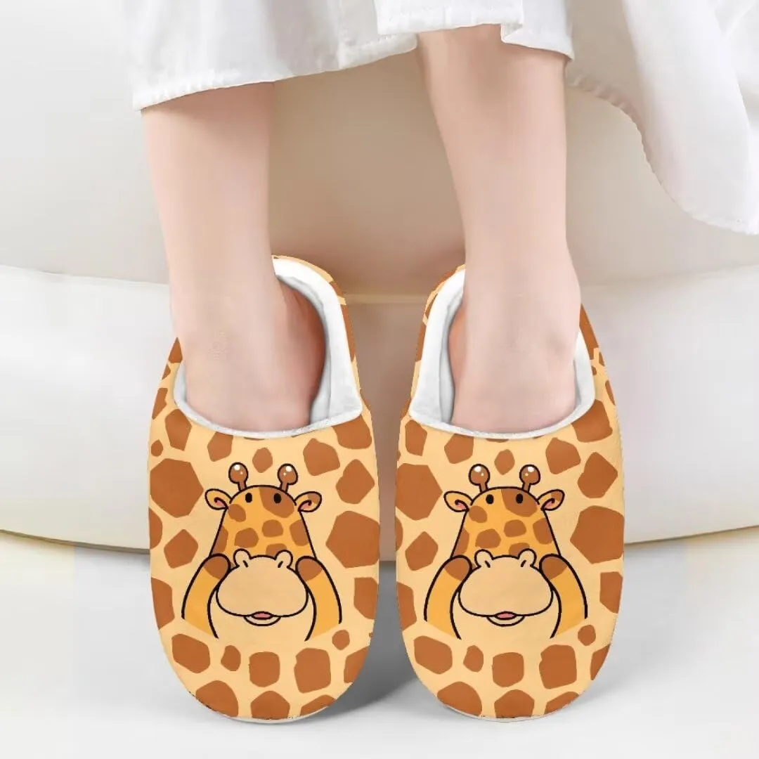Animal Cotton Slippers for Kid Slip-On Slippers Fluffy Cozy Anti-Skid Outdoor Soft Plush Home Slipper for Kids